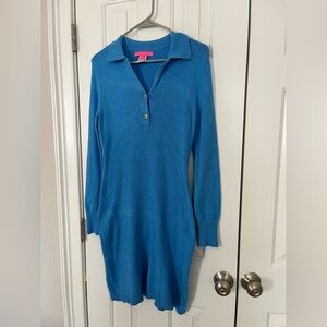 Lily Pulitzer blue sweater dress. Size small.